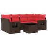 vidaXL Set Divani da Giardino 7 pz con Cuscini Marrone in Polyrattan