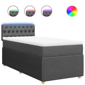 vidaXL Giroletto a Molle con Materasso Grigio Scuro 80x200 cm Tessuto