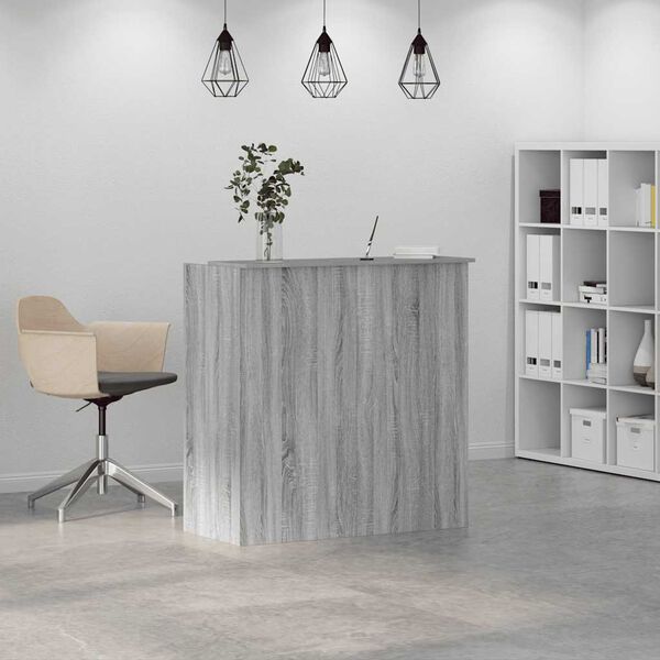 vidaXL Banco Reception Grigio Sonoma 100x50x103,5 cm Legno Multistrato