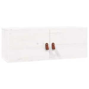 vidaXL Pensile Bianco 80x30x30 cm in Legno Massello di Pino