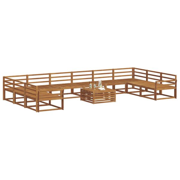 vidaXL Set di divani da esterno 11 pcs Naturale
