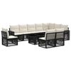 vidaXL Set Divano da Giardino 11 pz Nero e Bianco Crema polyrattan