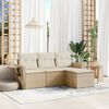 vidaXL Set Divano da Giardino 4 pz con Cuscini Beige in Polyrattan