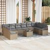 vidaXL Set di divani 11 pcs Beige e Grigio Chiaro polyrattan