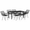 vidaXL Set da Pranzo per Giardino 7 pcs Nero