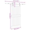 vidaXL Porta Scorrevole con Set Hardware 100x210cm Legno Massello Pino