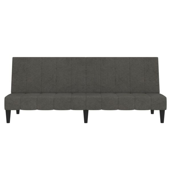 vidaXL Divano Letto a 2 Posti Grigio Scuro Tessuto Microfibra