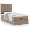 vidaXL Letto Pouf con Materasso Cappucino 80x200 cm Similpelle