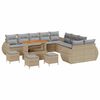 vidaXL Set Divano da Giardino 14 pz Beige polyrattan