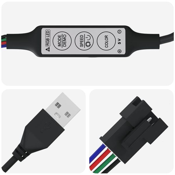 vidaXL Striscia LED 4 pcs Nero e trasparente 35 x 0,8 x 0,3 cm