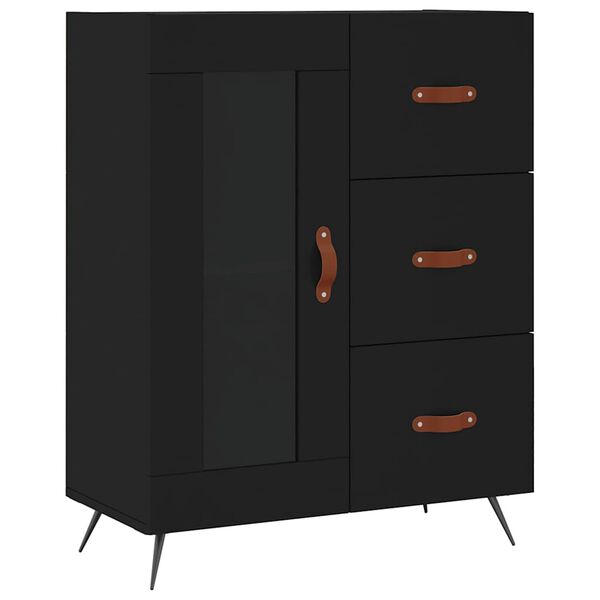 vidaXL Credenza Nera 69,5x34x90 cm in Legno Multistrato
