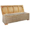 vidaXL Portaoggetti 110 cm Rattan Kubu Naturale e Legno Massello Mogano