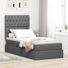 vidaXL Letto con contenitore e materasso Grigio scuro 90 x 190 cm