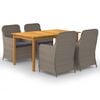 vidaXL Set Mobili da Pranzo per Giardino 5 pz Marrone