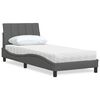 vidaXL Letto con Materasso Hanko Grigio Scuro 80x200 cm in Tessuto