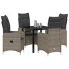 vidaXL Set da Pranzo per Giardino con cuscino 5 pcs Grigio Poly Rattan