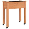 vidaXL Fioriera Ruote e Fodera Marrone 71x37x80cm Legno Massello Abete