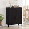 vidaXL Credenza Rovere Nero 69,5 x 34 x 90 cm Legno multistrato