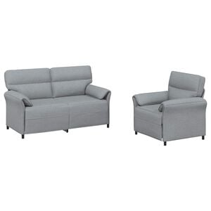vidaXL Set di divani 2 pz Grigio Chiaro Tessuto