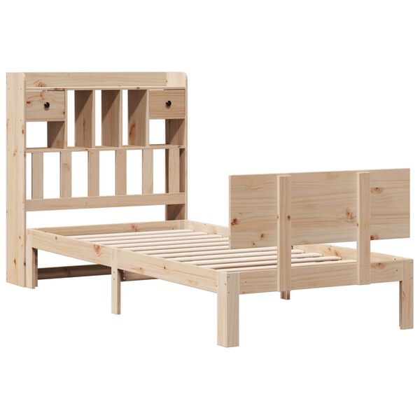 vidaXL Letto Libreria senza Materasso 90x190 cm Legno Massello Pino