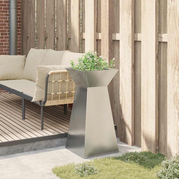 vidaXL Vaso a Pilastro Argento 35 x 35 x 73 cm