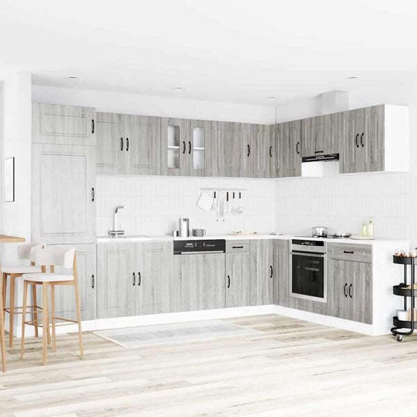 vidaXL Mobile da cucina Kalmar Grigio Sonoma 80 x 46 x 81,5 cm