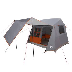 vidaXL Tenda a tunnel Grigio e arancione 275 x 240 x 200 cm