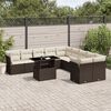 vidaXL Set Divani da Giardino 11 pz con Cuscini Polyrattan Marrone