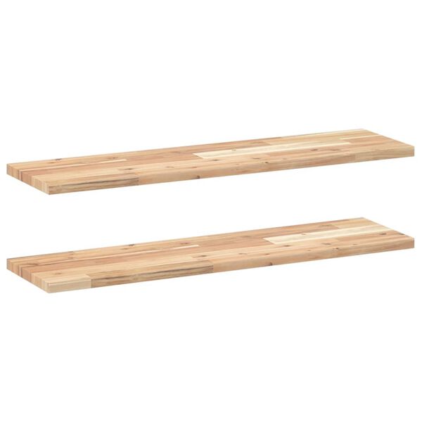 vidaXL Mensole da Parete 2 pz 100x20x2 cm Legno Acacia Non Trattato