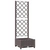 vidaXL Fioriera da Giardino con Graticcio Marrone 40x40x121,5 cm in PP