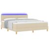 vidaXL Letto a Sorgente LED con materasso Crema 180 x 200 cm Tessuto