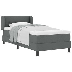 vidaXL Letto a molle con testiera Grigio scuro 80 x 200 cm Tessuto