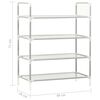 vidaXL Scarpiera con 4 Ripiani Metallo e Tessuto non Tessuto Argento