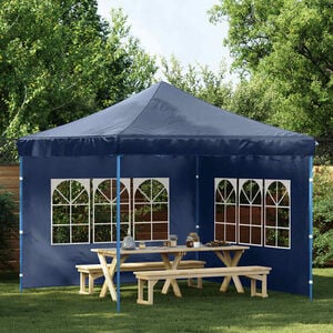 vidaXL Parete per Tendostruttura 2 pz con Finestra in PE Blu