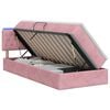vidaXL Letto con contenitore LED e materasso Rosa 90 x 200 cm Velluto