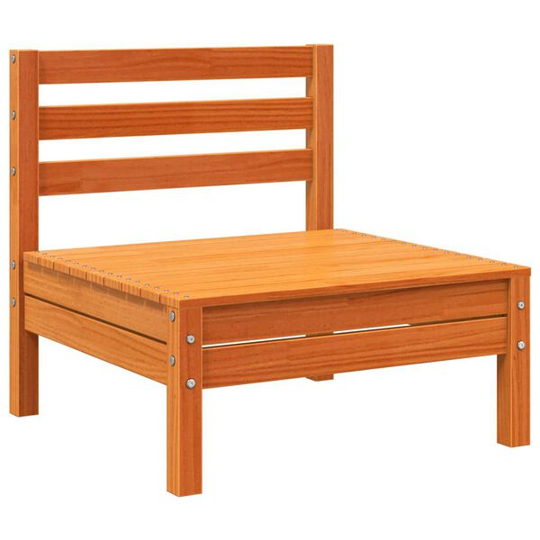 vidaXL Divani Senza Braccioli Giardino 2pz Marrone Cera Massello Pino