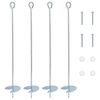 vidaXL Ancora per Terra 4 pcs Argento &Oslash;10 x 60 cm Metallo Galvanizzato