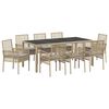 vidaXL Set da Pranzo per Giardino 9 pz Beige polyrattan