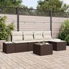 vidaXL Set Divano da Giardino con cuscino 6 pcs Marrone polyrattan