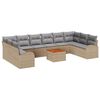 vidaXL Set Divano da Giardino 11 pz Beige e Grigio Chiaro polyrattan