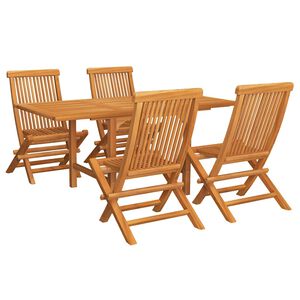 vidaXL Set da Pranzo da Giardino 5 pz in Legno Massello di Teak