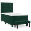 vidaXL Giroletto a Molle con Materasso Verde Scuro 100x200 cm Velluto