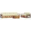 vidaXL Set di divani da esterno con cuscino 7 pcs Naturale e Crema