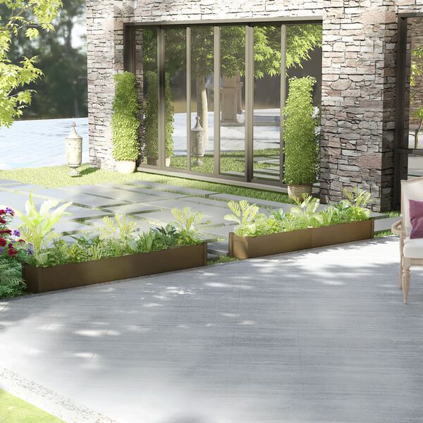 vidaXL Fioriere da Giardino 2 pz ambra 200x31x31 cm in Legno di Pino