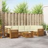 vidaXL Set divani 8 pcs Naturale e Crema Legno di Acacia Massello