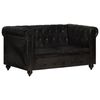 vidaXL Divano Chesterfield a 2 Posti Nero in Vera Pelle