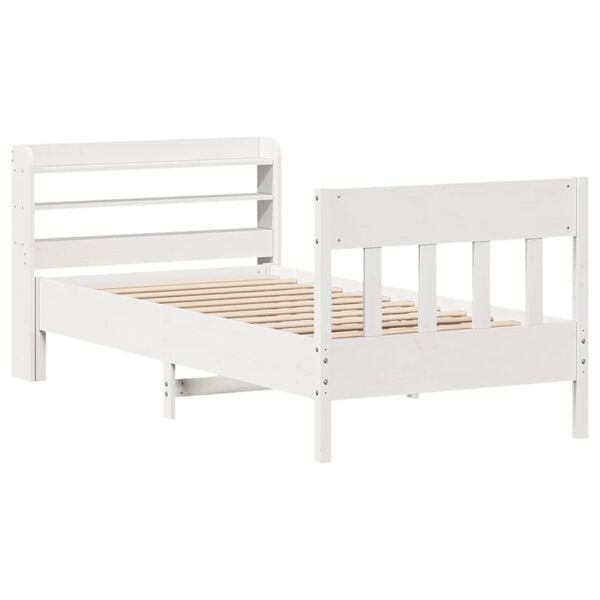 vidaXL Letto senza Materasso Bianco 90x200 cm Legno Massello di Pino