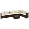 vidaXL Set Divani da Giardino 8 pz con Cuscini Marrone in Polyrattan