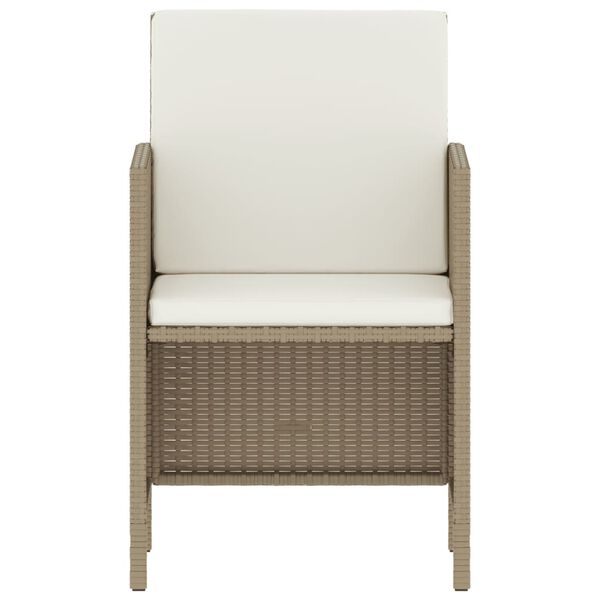 vidaXL Set da Pranzo da Giardino 6 pz con Cuscini Beige in Polyrattan