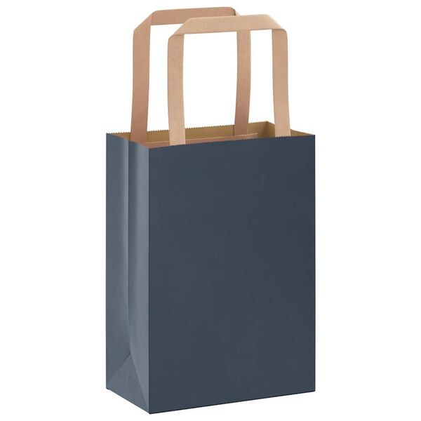 vidaXL Sacchetti di Carta 250 pz con Manici Blu 15x8x21 cm